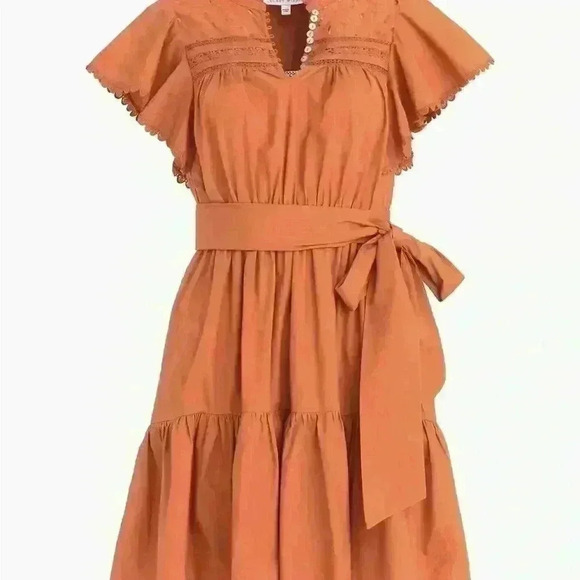 Secret mission, Valencia Bartolina dress  small, burnt orange knee length dress - Picture 12 of 14